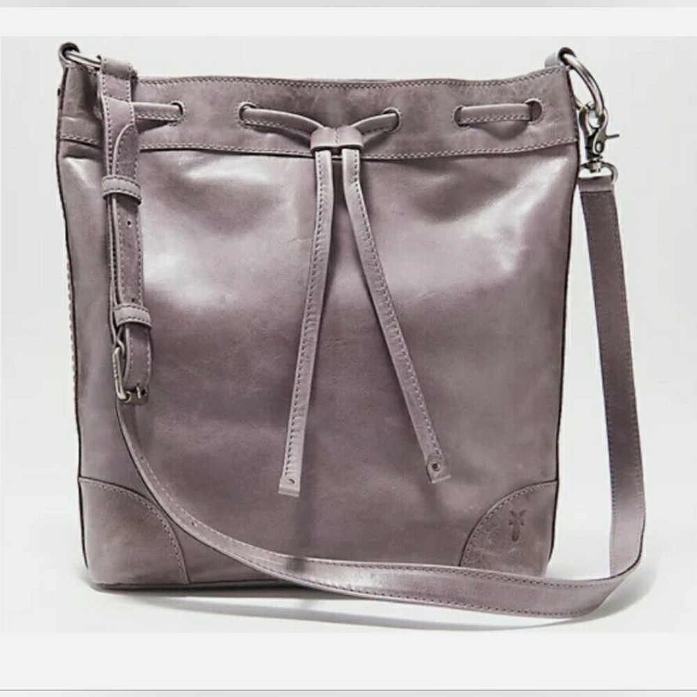 Frye Leather Melissa Drawstring Hobo Bag- Amethyst Purple